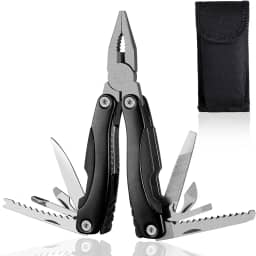 Mini Alicate Canivete de bolso, Multifuncional, Inox 16-in-1, Portátil de Bolso, para Camping, ao ar livre, Pesca, Caminhadas, com Case (Preto)