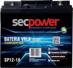 Bateria Estacionária VRLA (AGM) SecPower 12V - 18Ah - SP12-18
