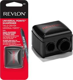 Apontador para maquiagem Revlon, para 3 tamanhos de lápis, preto Apontador universal para de lápis de madeira e plástico