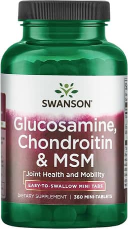 Suplemento Glucosamina Condroitina e MSM Swanson 360 Comp