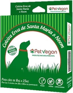 Coleira Natural Erva de Santa Maria & Neem Para Cães de 08kg a 15Kg