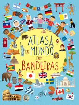 Atlas do mundo com bandeiras