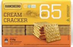 Biscoito Cream Cracker 65 Rancheiro 216g – Crocante, 65% Menos Gordura e Vegano