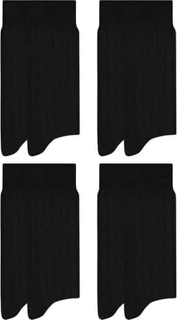 Kit 4 Pares de Meias Sociais Mash Cano Alto Algodão Canelada Masculina Adulta