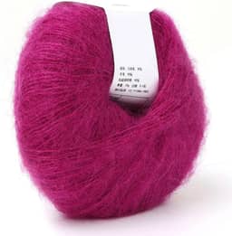 Fio de lã angorá de tricô macio popular para ele fio de lã longo DIY cachecol suprimentos de linha de crochê (com um crochê) (15 vermelho rosa profundo)