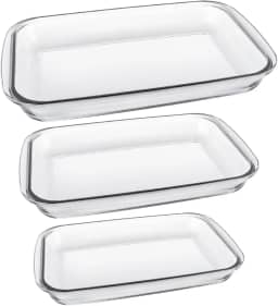 Conjunto de Refratários Celebrity, Retangular, 3 Peças, Incolor, Marinex