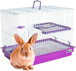 GAIOLA PARA COELHO PORQUINHO DA INDIA E CHINCHILA COM ANDAR LILÁS