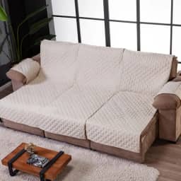 PROTETOR PARA SOFÁ RETRÁTIL E RECLINÁVEL DE 3 LUGARES DE 1 METRO CADA 3m x 2,40m COM BOLSO LATERAL (Bege)