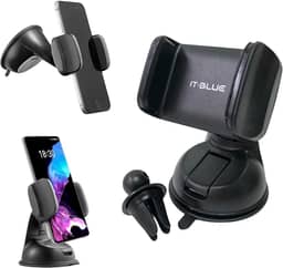 Suporte Celular para Carro 360° Antivibração Antiqueda Fixação Firme Vidro Painel Ar Condicionado Veicular Automotivo Universal Compativel com todos os Celulares Apple iPhone Samsung Galaxy - Premium