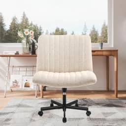 Cadeira de Escritório Python Fly Leisure, Assento Extra Grande e Largo em Tecido (Bege)