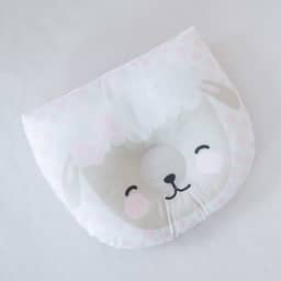Travesseiro Almofada Anatômico (modelador) de Bichinhos para Bebê Feminino e Masculino Menina Menino (Ovelha Rosa)