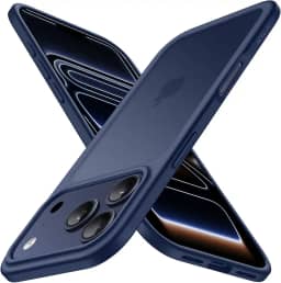 JETech Capa Fosca para iPhone 17 Pro Max 6,9 Polegadas, Proteção Contra Quedas de Nível Militar, Case Minimalista com Parte Traseira Translúcida Matte, Anti-Impressão Digital (Azul Escuro)