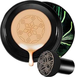 Base Moisture Cushion Cc Cream Para Pele Madura - Corretivo Impecável Bb Cream Com Textura De Cogumelo, Air Cushion Cc À Prova D'Água De Longa Duração, Creme De Maquiagem Natural Com Mel E