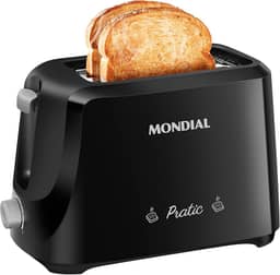 MONDIAL Tostador de Pães Pratic, Preto/Prata, 700W, 110V - T-18