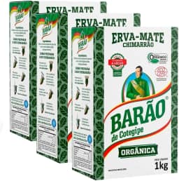Kit Com 3 Erva Mate Orgânica o melhor Chimarrão Barão Cotegipe 3 Kg