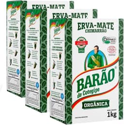 Kit Com 3 Erva Mate Orgânica o melhor Chimarrão Barão Cotegipe 3 Kg