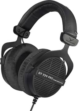 beyerdynamic Fone de ouvido Dt 990 Pro circum-auricular para monitor de estúdio - estrutura estéreo aberta com fio (80 Ohm, preto (edição limitada))
