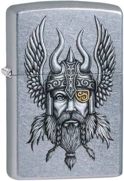 Zippo Isqueiro Viking Warrior Design Street Cromado, tamanho único (29871)