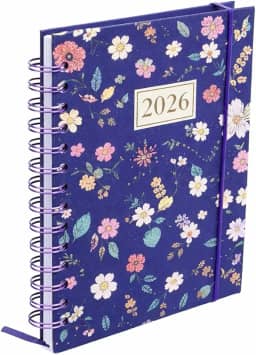 Agenda 2026 Planner Semanal Floral Glitter 336 páginas (FLORAL AZUL MARINHO)