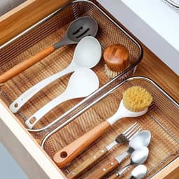 Cesto em Aço Inox Telado 22×30 cm para Lavar, Escorrer e Organizar