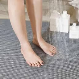 Tapete Vazado Antiderrapante Para Banheiro Box Idoso 100x60 Cinza