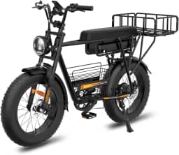 BEMMY Bicicleta Elétrica para Adultos, Pneu Largo de 20' x 4', 1000W e 90NM, Bicicleta Elétrica de Motocicleta de 7 Velocidades, Bateria de 48V, até 50 Km/h. A única Loja Autorizada 'Bemmy-BR'
