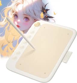 UGEE Mesa Digitalizadora Q6 Para Telefone Android, 6,5x4 Polegadas Tablet Gráfico Com 6 Teclas Para Mac/Windows/Chrome (Bege)