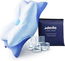 Derila Ergo Almofada de pescoço cervical para dormir, almofada ergonômica, suporte de pescoço, almofadas de espuma viscoelástica para costas, travesseiros laterais (fronha - 54 x 36 x 12 cm)