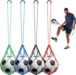 Rede de auxílio para treinador de chute de futebol: 4 peças de equipamento de treino de futebol bolsa de devolução acessórios para tamanho 3 4 5 bolas