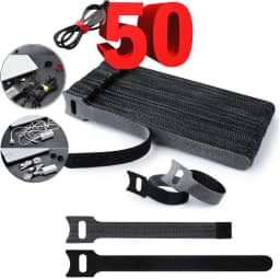 50 Abraçadeira Organizador de Cabos e Fios Presilha Com Crepe 15cm Fixador Reutilizável Serve em Plantas cabos USB Chicote