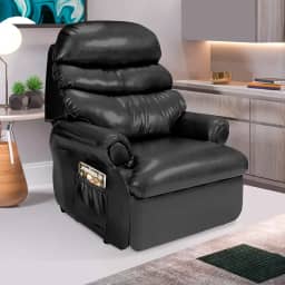 Poltrona Do Papai Em Corino Hospitalar Reclinável Idosos Preta