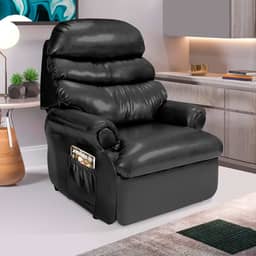 Poltrona Do Papai Em Corino Hospitalar Reclinável Idosos Preta