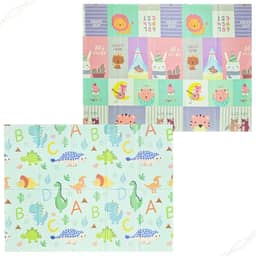 Tapete de Atividades Infantil Tatame Portátil dos Bebês e Crianças, Dupla Face, Dobrável, Macio, Gigante - Fácil de Guardar (BICHOS)