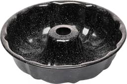 LYOR - Forma para Bolo com Furo Antiaderente de Aço Carbono Granilite Preta 24cm x 6cm