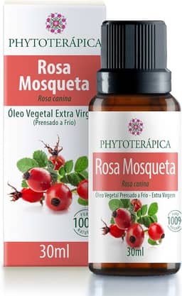 PHYTOTERAPICA- Óleo Vegetal de Rosa Mosqueta - Aromaterapia -Pele e Cabelo -Indicado para atenuar linhas e marcas de expressão, cicatrizes, estrias, queimaduras e assaduras - 100% Puro e Natural -30ml