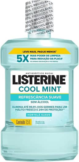 Listerine Cool Mint Enxaguante Bucal Sem Álcool, 1,5l