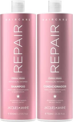 Jacque Janine Kit Shampoo E Condicionador Reparação Intensa 800Ml