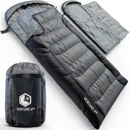 VENTURE 4TH Saco de dormir para mochila – 2GG, tamanhos duplo e único – Sacos de dormir leves para climas quentes e frios para adultos, crianças e casais – Ideal para caminhadas, acampamento e