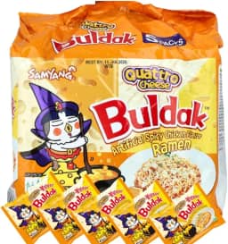 MACARRÃO INSTANTÂNEO LAMEN BULDAK SAMYANG - SABOR QUATRO QUEIJOS 5X - PACK CONTENDO 5 PACOTES
