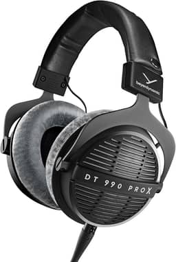 beyerdynamic Fones de ouvido com fio DT 990 Pro X Over-Ear Studio para mixagem, masterização e edição (aberto) com cabo removível feito à mão na Alemanha (48 Ohms, preto)