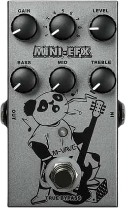 M-VAVE MINI-EFX Pedal de Efeitos Múltiplos para Guitarra Elétrica: 4 Overdrives, 4 Distorções, Boost, EQ de 3 Bandas, True Bypass e Design em Metal Compacto para Músicos