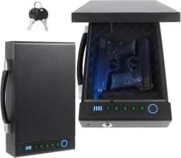 Seguro para arma biométrica de impressão digital para revólver, 3 métodos de acesso rápido, com impressão digital/PIN/chave digital, adequado para armários de cabeceira, guarda-roupas e cofres de