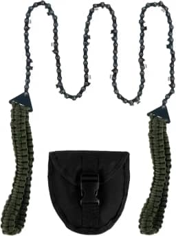 QUWUMGD Motosserra de bolso 91.4 cm 48 dentes/16 dentes Camping Motosserras com alça de paracord serra de mão dobrável portátil sobrevivência serra de corrente para corte de madeira, acampamento