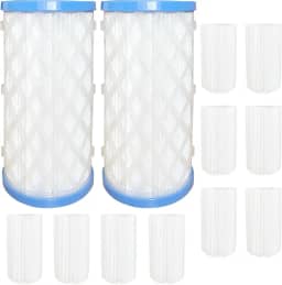 Pacote com 10 cartuchos de filtro de piscina universais reutilizáveis tipo A/C ou III para piscinas acima do solo, filtro de piscina para manter a água limpa
