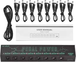 M-VAVE VEDO Pedal Power - Fonte de Alimentação para Pedais 9V com 8 Saídas Isoladas, Proteção Contra Sobrecarga, Entrada Type-C 5V 2A, Ideal para Pedalboard de Guitarra, Baixo e Efeitos Estável