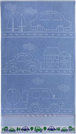 Toalha de Banho Infantil 1,20m x 0,68m Algodão Tecido Grosso Azul Bebê