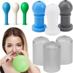 Desentupidor de orelha de Eustáquio com 10 balões nasais, 3 pontas de nariz e 3 tampas, dispositivo de alívio de pressão de ouvido para alívio de pressão de ouvido de avião, desentupidor de tuba