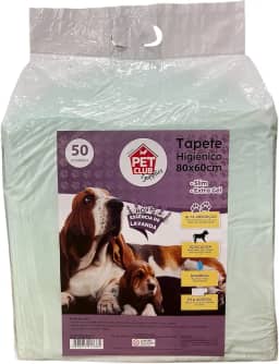 Tapete Higiênico Pet Club Lavanda 80X60 cm 50 unidades