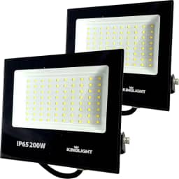 Kit 2 Refletor 200W Led Branco Frio 6500K IP65 16000lm Kinglight