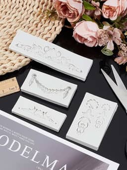 4 peças de moldes de silicone cinza, moldes vintage de fundição de resina Gesso, formas mistas, suprimentos artesanais para sabonetes, projetos de artesanato, decoração de exibição de escritório em
